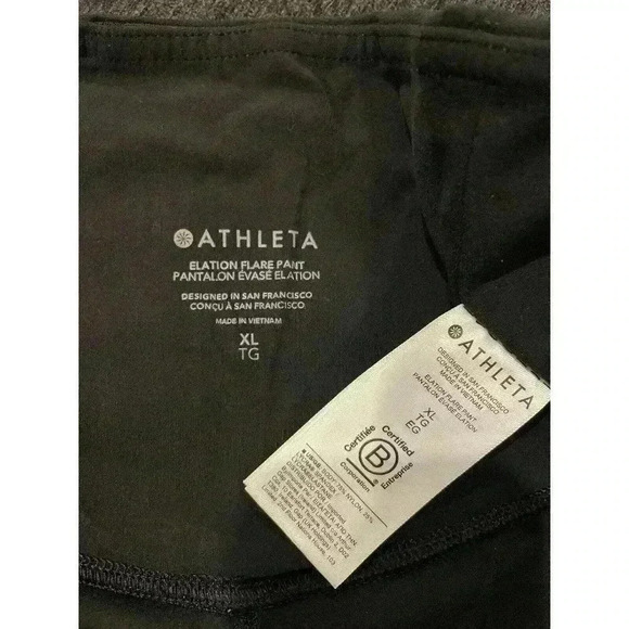 Athleta Elation Flare Wide Leg Pant Black High-Rise XL Yoga Legging Soft - Picture 3 of 4